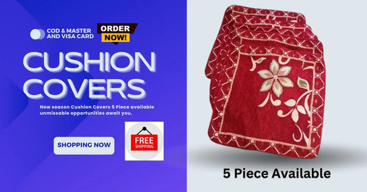 New Design Cushion Cover 5 Pcs Pack - ApniShop100